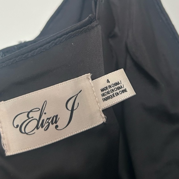 Eliza J Sequin Embellished Jumpsuit Wide Leg Black size 4 holiday contemporary - Picture 8 of 10